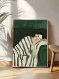 green reading woman canvas product image 6