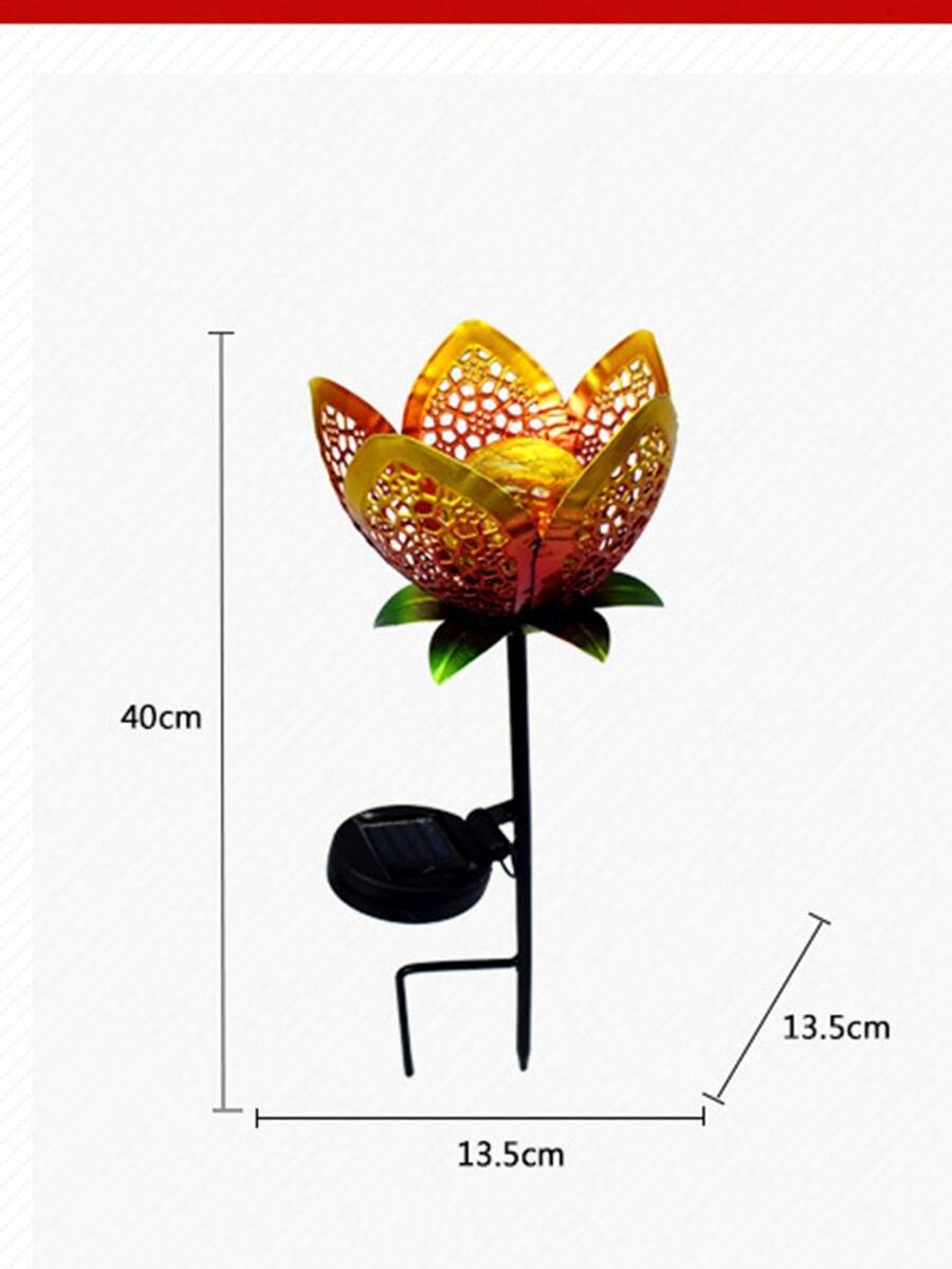 Solar flower stake light dimension graphic showing 40 cm height and 13.5 cm width