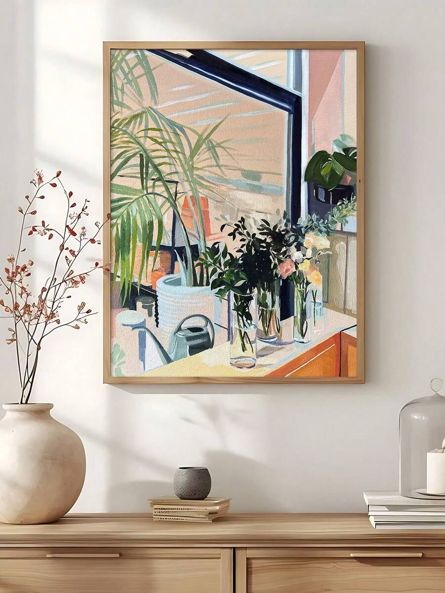 Vintage still life canvas print in warm sunlit colors
