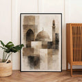 Neutral Islamic print for prayer room hallway or modern living room decor