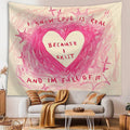 Motivational future self quote tapestry with purple text and pink glow