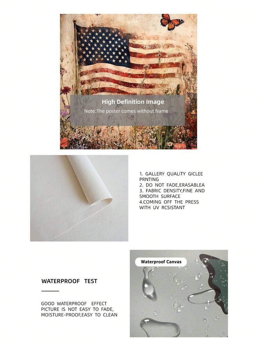 Quality details graphic for high definition giclee canvas poster with waterproof fabric texture