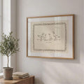 Cottagecore wall art shown with daisies and gingham fabric