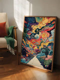 Canvas space wall art options showing framed and unframed astronaut poster print