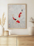 Black koi fish zen wall art with inspirational text