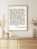 Minimalist typography print in red text variant