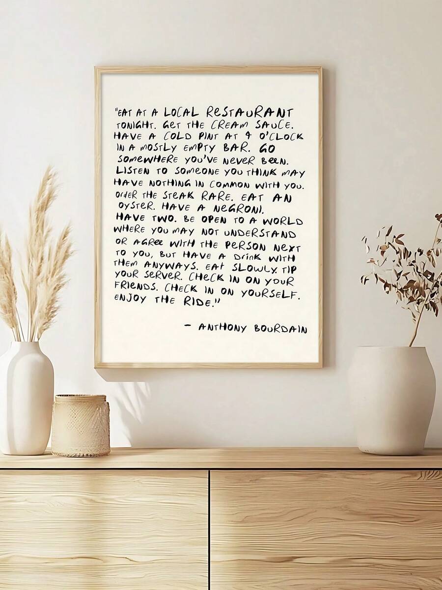 Minimalist typography print in red text variant