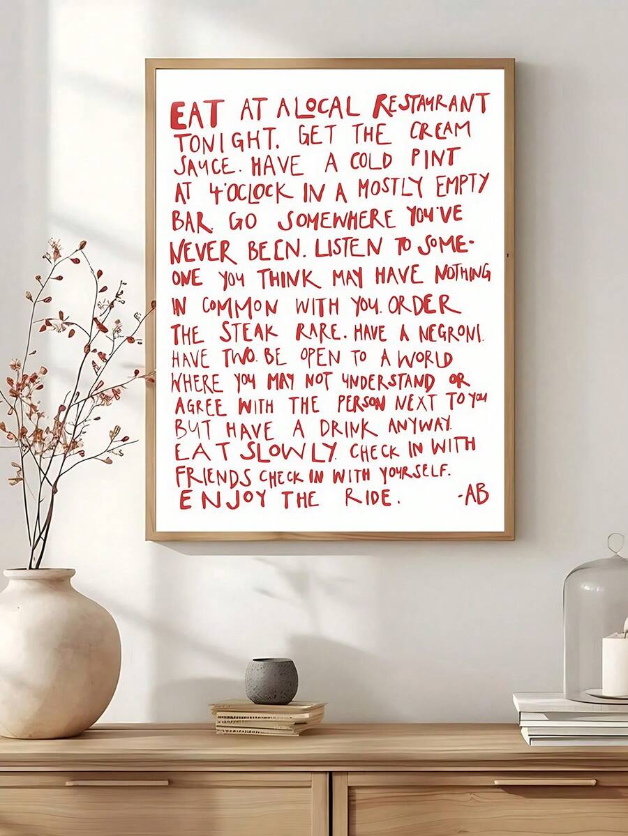Modern quote canvas print in black text variant