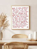 Office quote wall art in light wood frame mockup