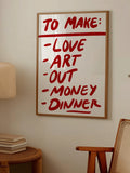 Playful wall decor leaning on floor in modern room