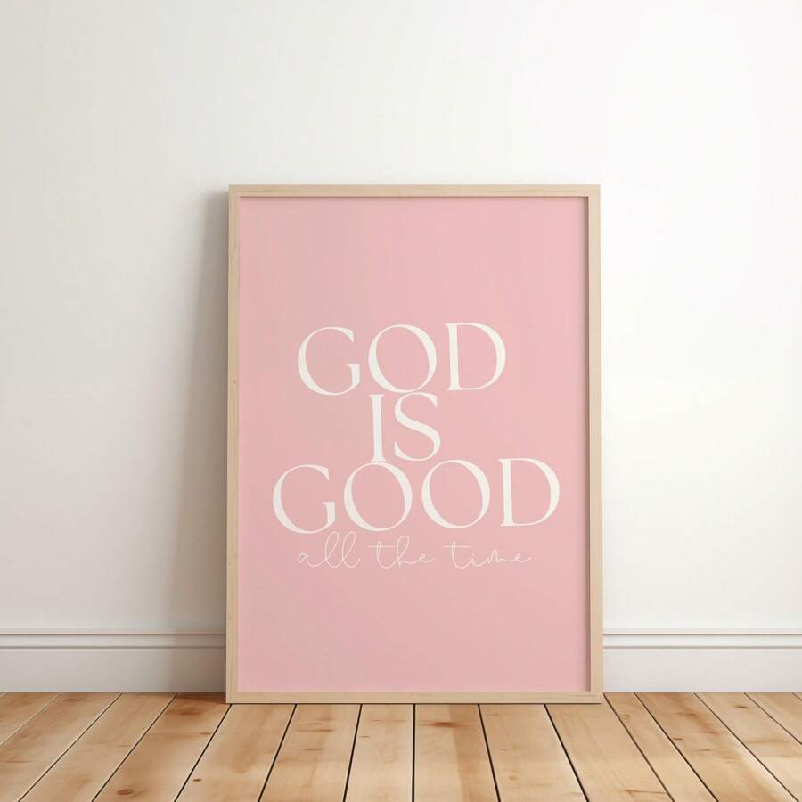 Bible verse decor gallery wall with feminine Christian typography and botanical feel