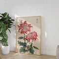 Pink floral canvas preview for Japandi bedroom hallway or living room decor