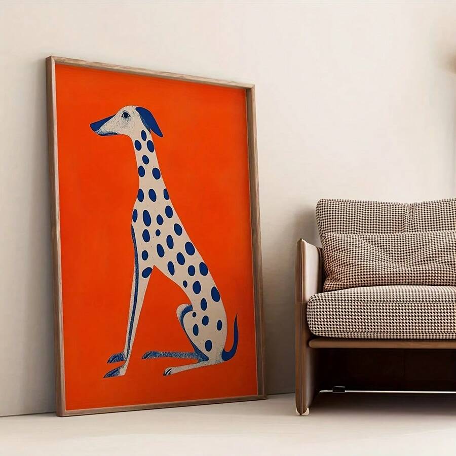 Playful dalmatian canvas print in modern living room