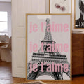Glam apartment poster set with black white photography and pink type
