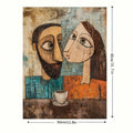 Boho wall decor with vintage portrait canvas style