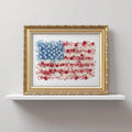 Patriotic watercolor canvas print in gold frame