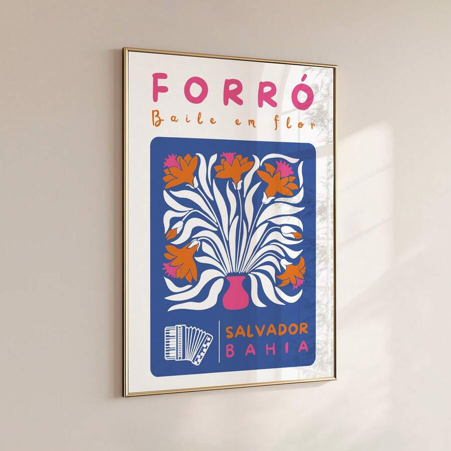 Brazilian forró flower artwork mounted on a sunlit wall