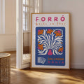 Brazilian forró wall art resting near a doorway in warm sunlight