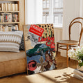 70s Retro Western Collage Leopard & Cowgirl Lucky Red Canvas Poster 