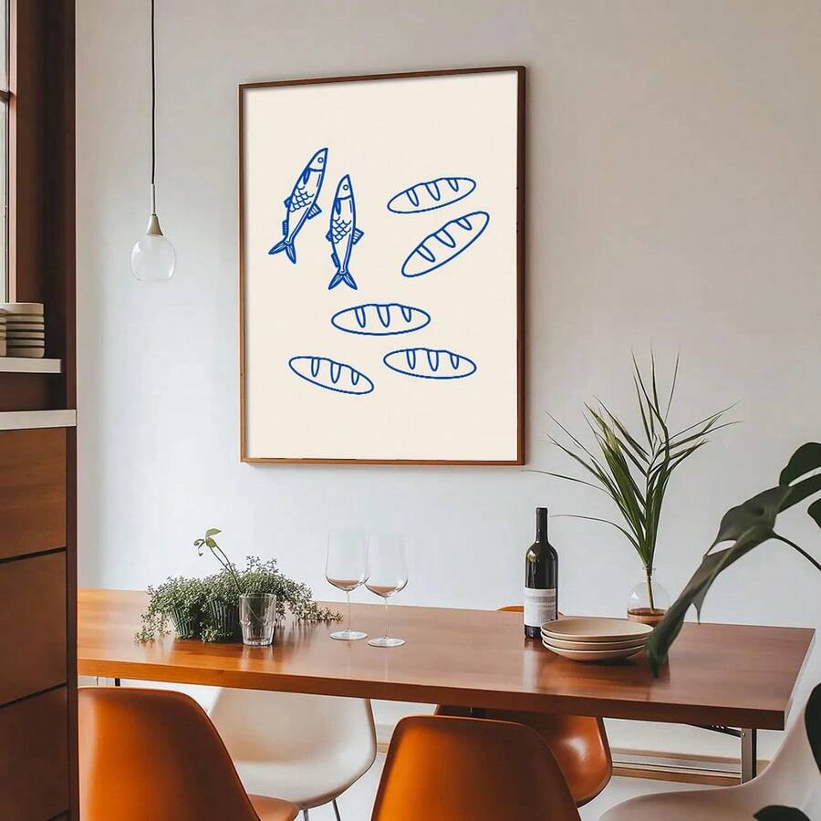 Biblical wall art shown in natural wood frame mockup