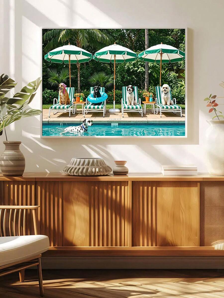 Mismatched ski lift dog print included in listing media
