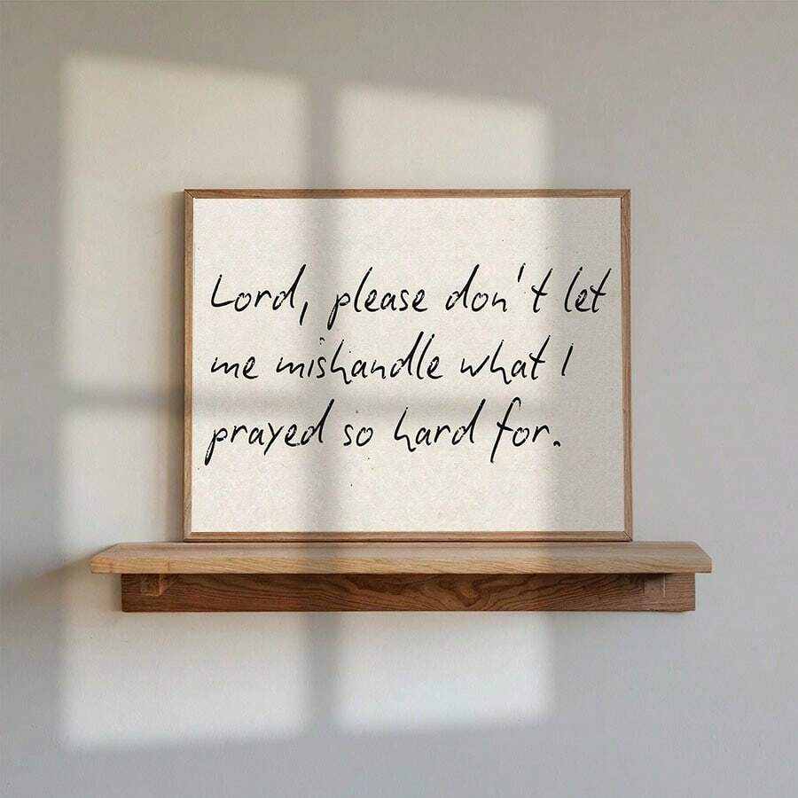 Minimalist Christian decor with handwritten typography and calm beige styling