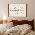 Encouragement gift wall art with inspirational prayer quote and neutral framed mockup