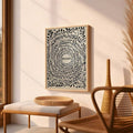 Minimalist botanical canvas print in natural wood frame