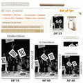 Vintage Perfect 10 fashion show poster shown as a vertical canvas leaning in a minimal lounge