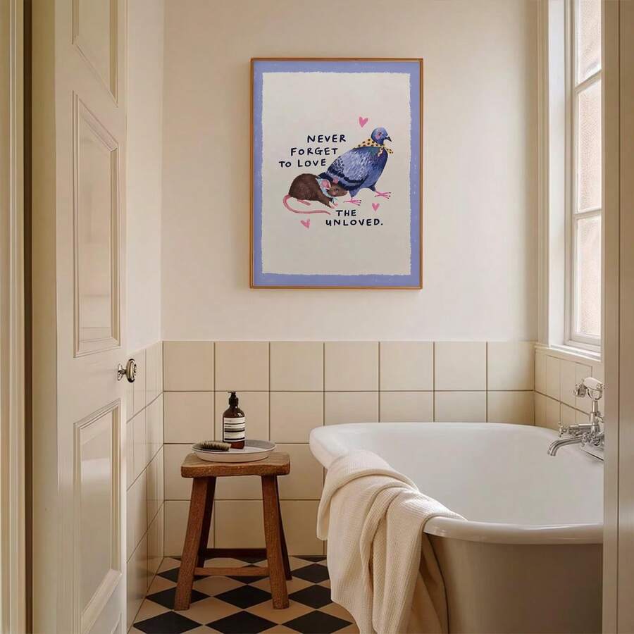 Love the unloved print in lavender border frame