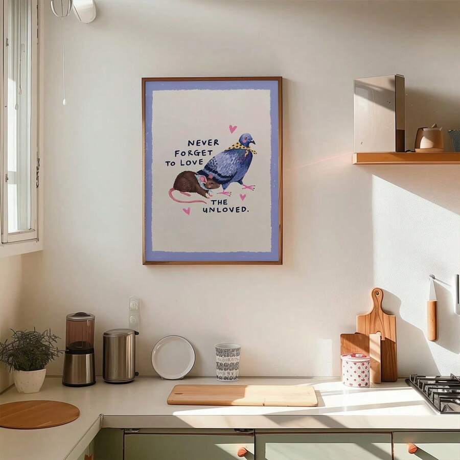 Pigeon mouse wall art for animal lovers