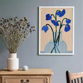 Scandinavian botanical canvas print in wood frame