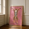 Cheetah print canvas option for quirky maximalist animal wall decor
