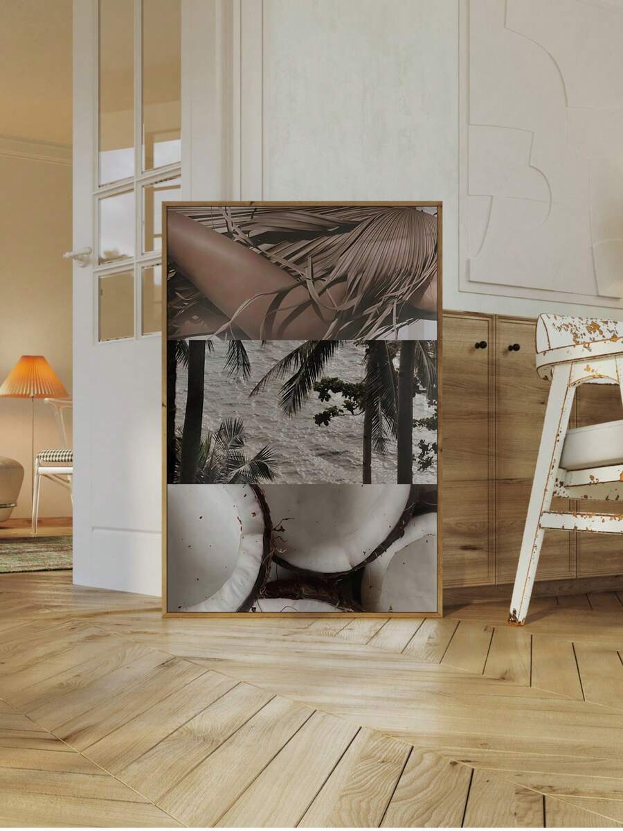 Minimalist beach themed wall art for living room or home office