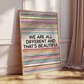 Inspirational diversity canvas wall art in gold frame