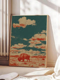 Gothic animal canvas print showing black owl side profile