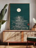 Minimalist Asian art options showing framed and unframed Japanese crane print