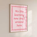 Educational canvas wall art in gold frame for study space