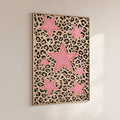 Glam leopard canvas poster with blush pink stars