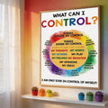 Framed circle of control poster on colorful kids room wall