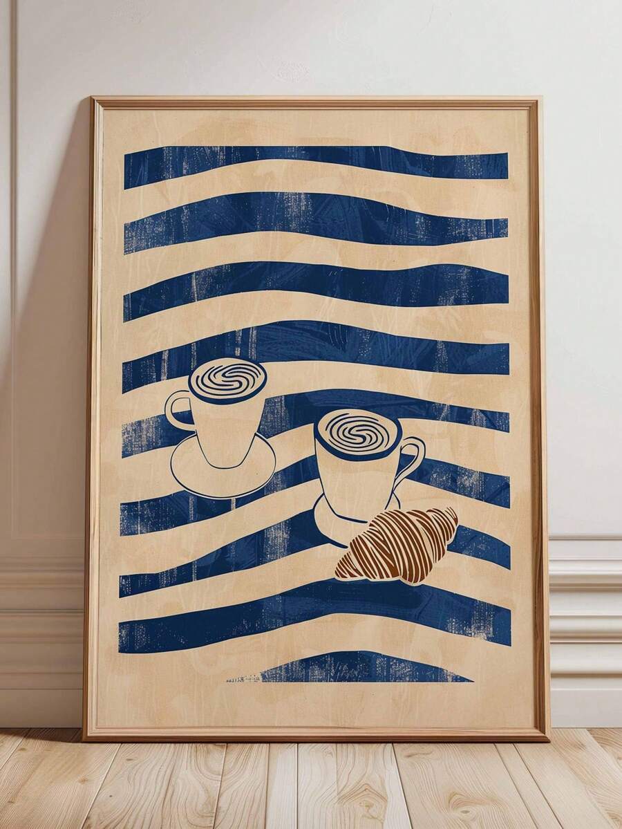 Breakfast wall decor for dining room kitchen nook or pantry with French bistro mood