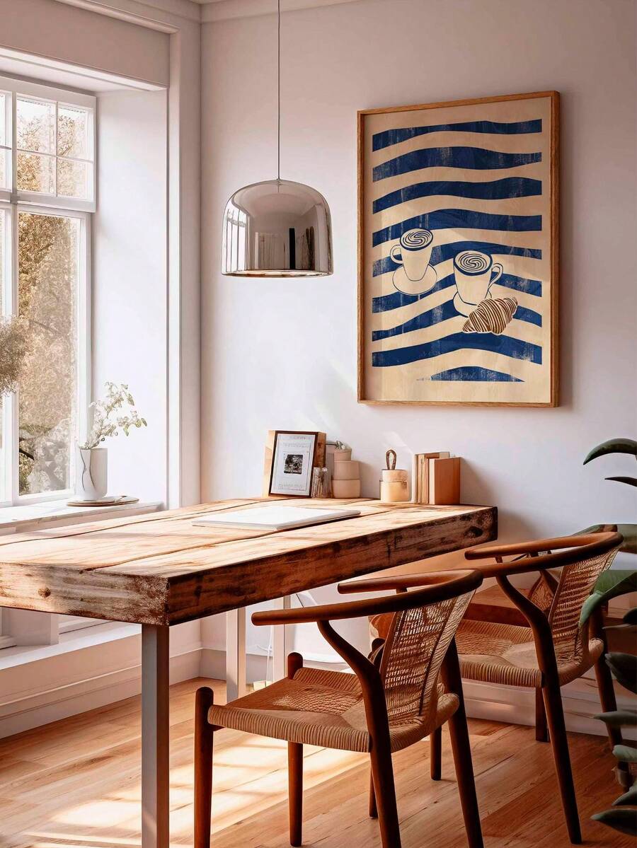 Breakfast wall decor for dining room kitchen nook or pantry with French bistro mood