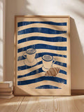 Breakfast wall decor for dining room kitchen nook or pantry with French bistro mood