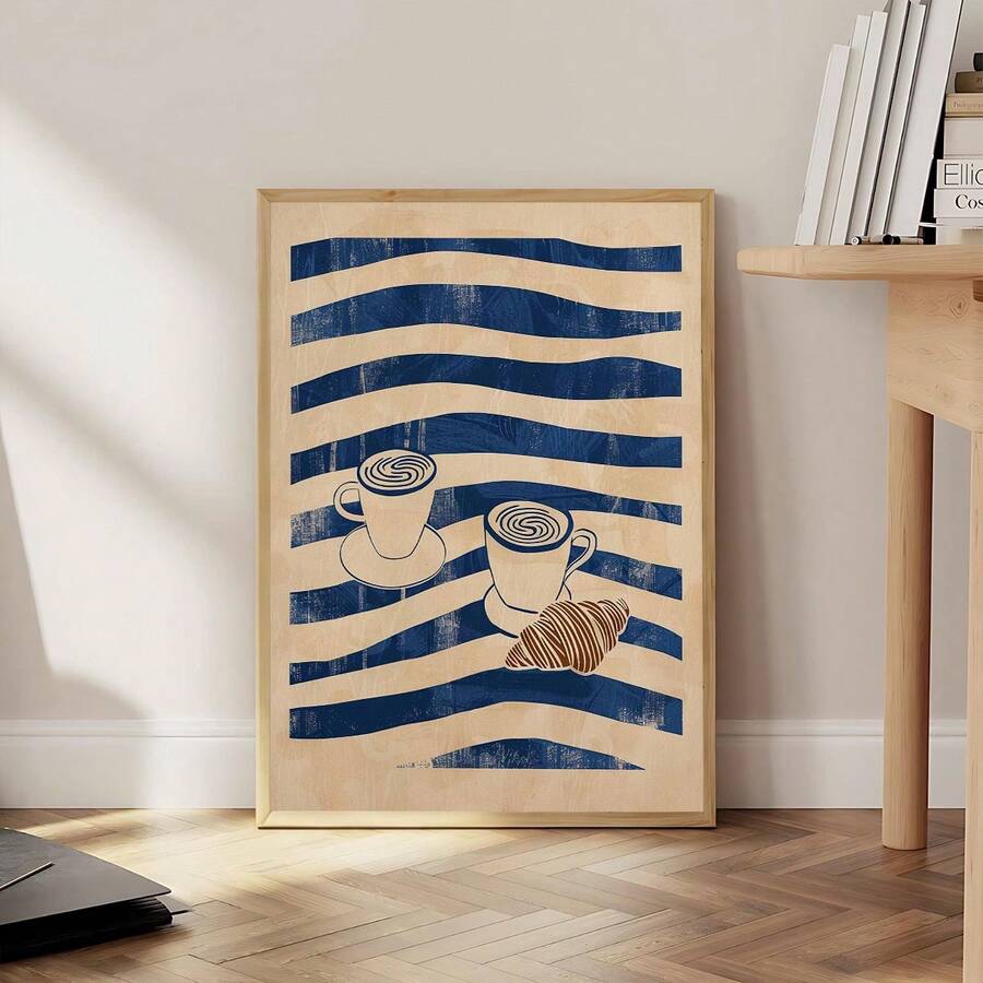 Breakfast wall decor for dining room kitchen nook or pantry with French bistro mood