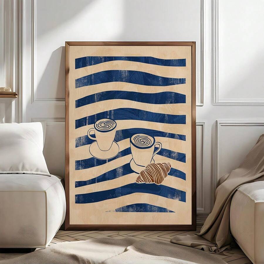 Breakfast wall decor for dining room kitchen nook or pantry with French bistro mood