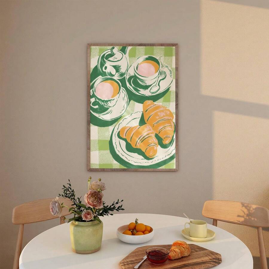 Breakfast wall decor for dining room kitchen nook or pantry with French bistro mood