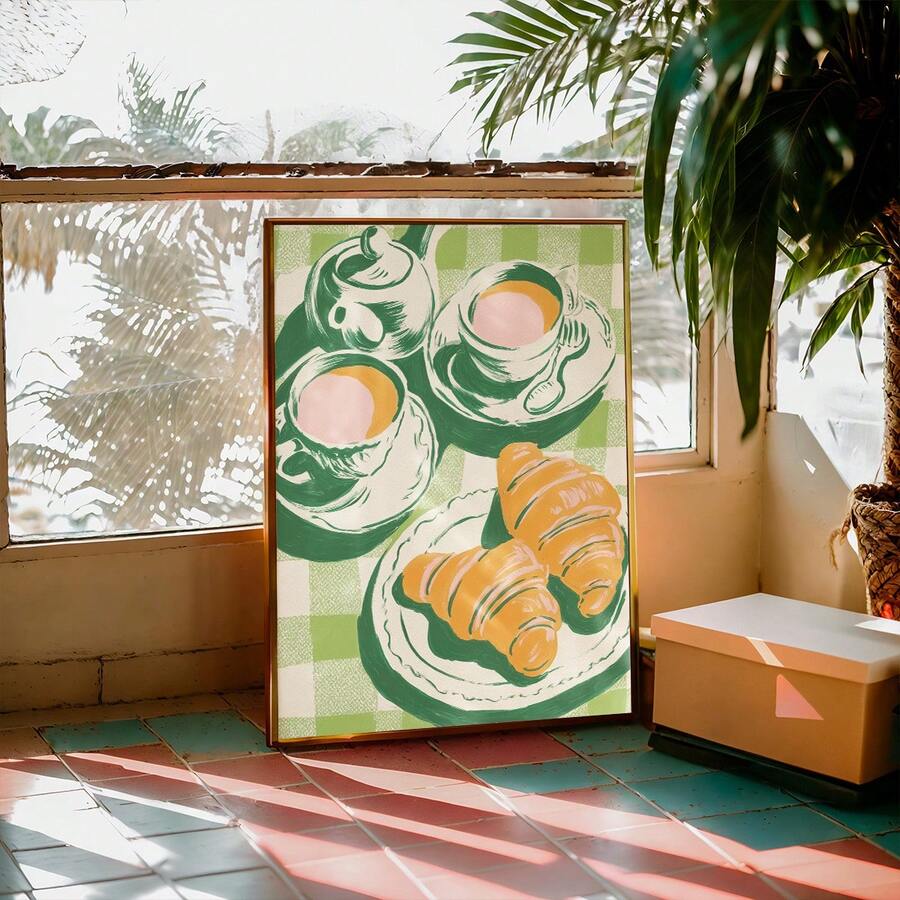 Breakfast wall decor for dining room kitchen nook or pantry with French bistro mood