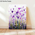 Abstract wildflower poster with purple pink and green meadow colors