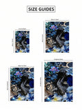 Size guide for leopard and black panther floral canvas poster from 21 by 30 to 50 by 70 centimeters