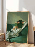 Woman with flower print for bedroom reading nook living room or vanity area